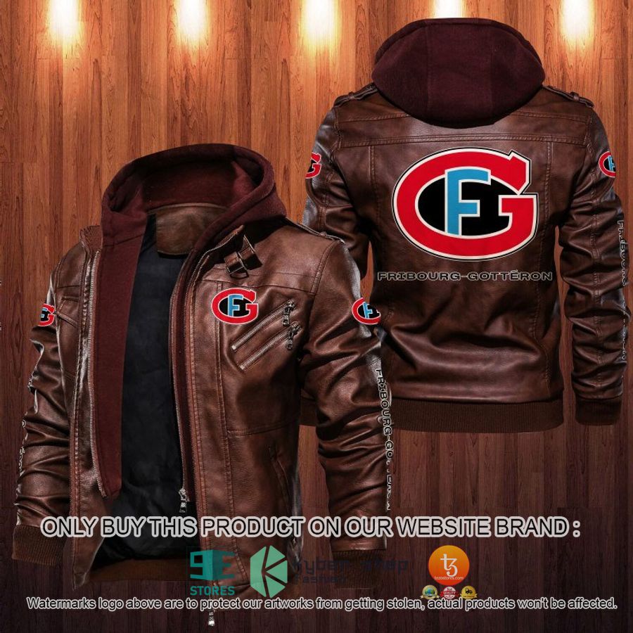 NEW Fribourg-Gotteron Leather Jacket 2 fribourg gotteron leather jacket 2 83174