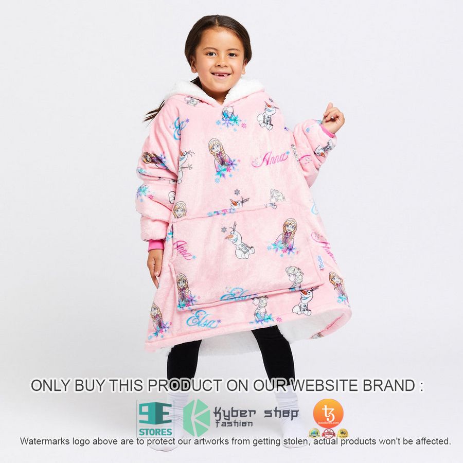 NEW Frozen Elsa Anna Olaf pink Fleece Hoodie Blanket 2 frozen elsa anna olaf pink sherpa hoodie blanket 2 57138