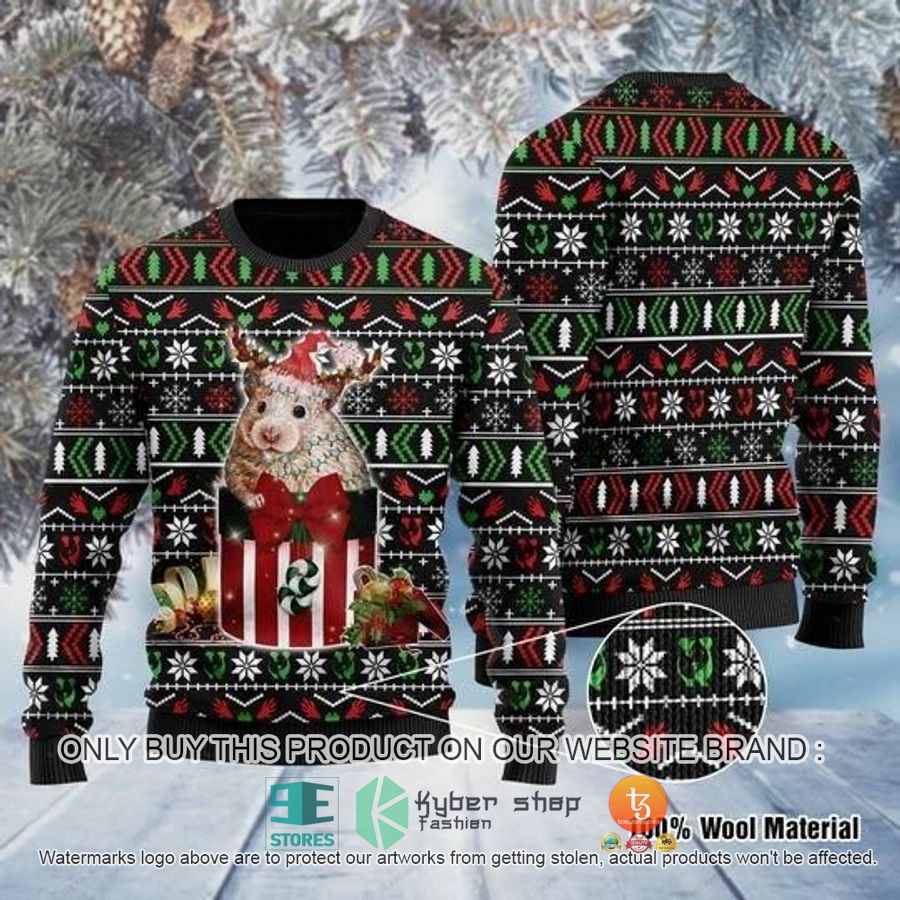 funny guinea pig in the gift box christmas ugly sweater 1 60165