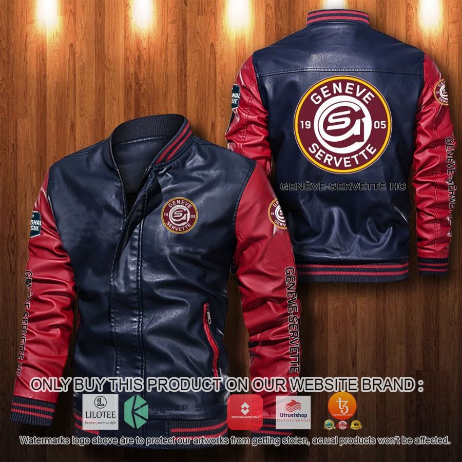 HOT Geneve-Servette HC Leather Bomber Jacket 5 geneve servette hc leather bomber jacket 5 4011