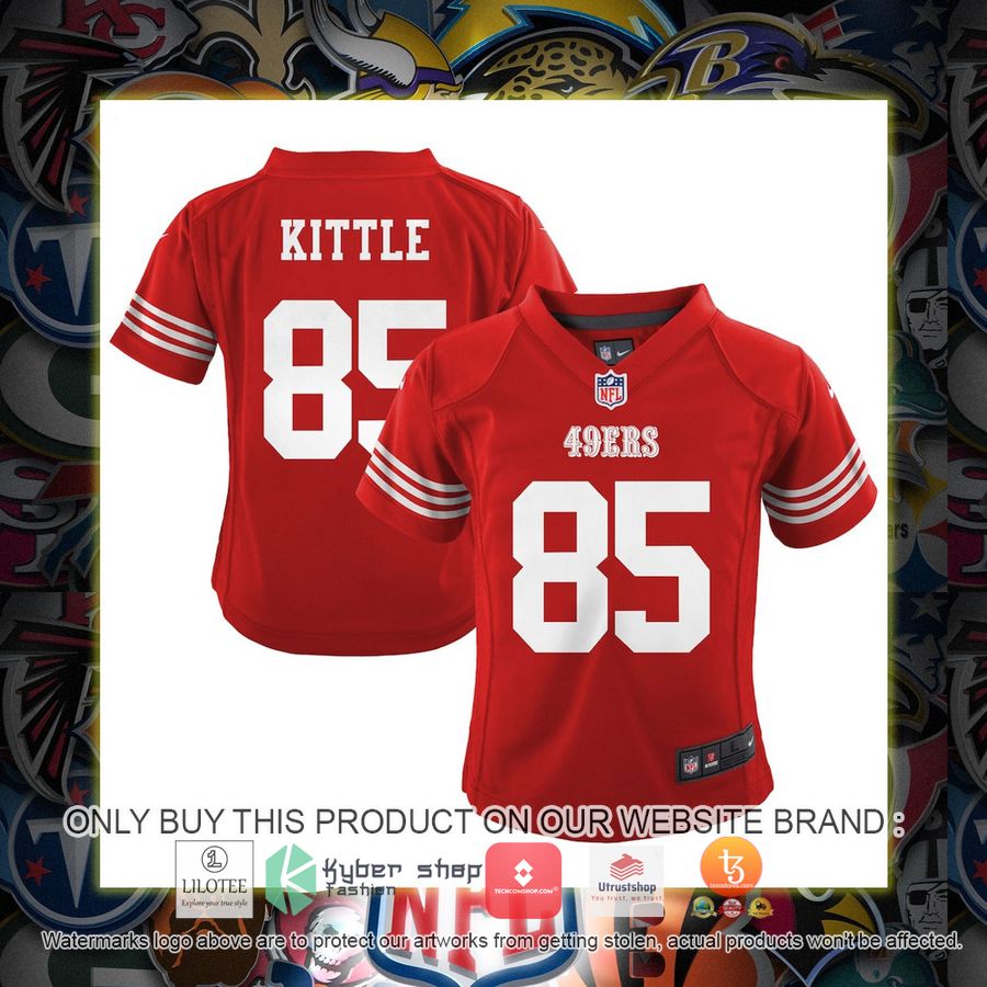 HOT George Kittle San Francisco 49ers Nike Preschool Scarlet Football Jersey Shirt 7 george kittle san francisco 49ers nike preschool scarlet football jersey 1 56719