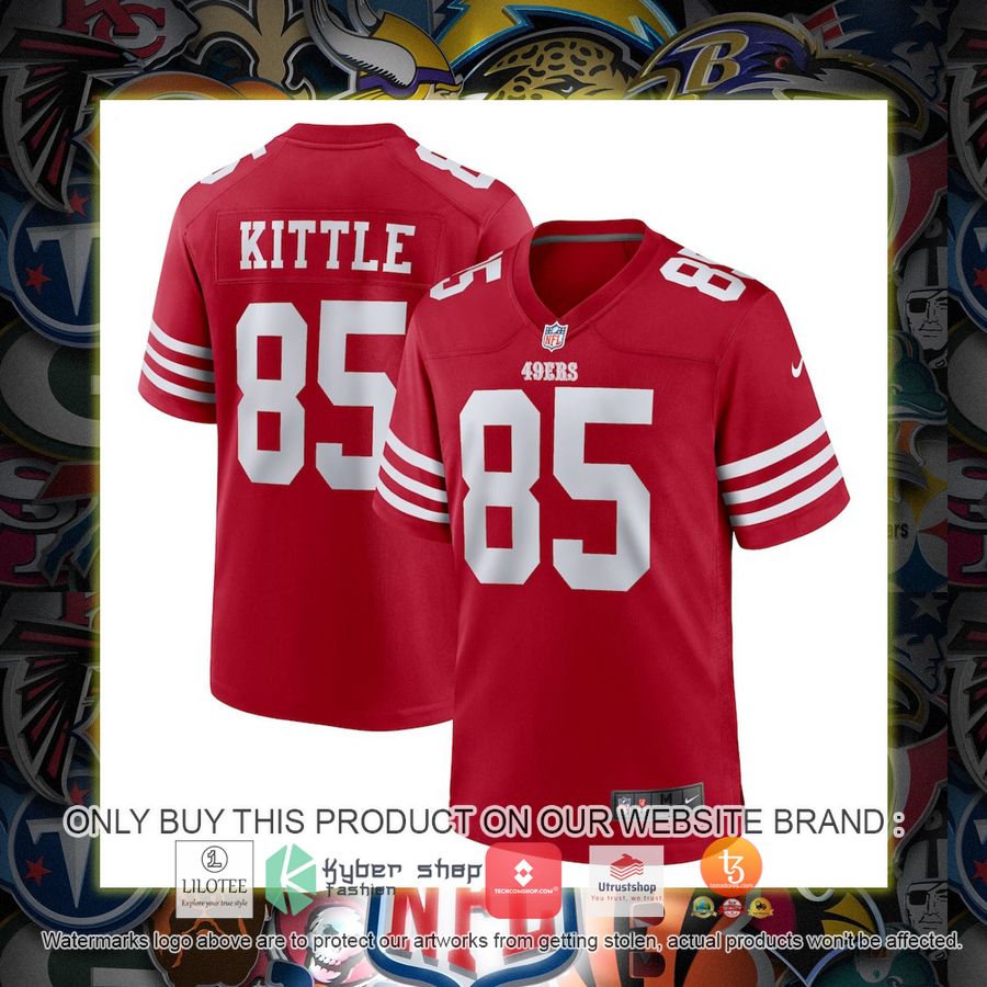 HOT George Kittle San Francisco 49ers Nike Scarlet Football Jersey Shirt 1 george kittle san francisco 49ers nike scarlet football jersey 1 58567