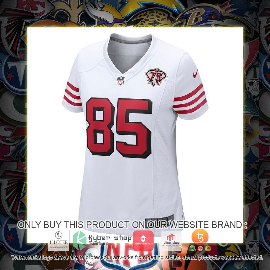 HOT George Kittle San Francisco 49ers Nike Women's 75th Anniversary 2nd Alternate White Football Jersey Shirt 2 george kittle san francisco 49ers nike womens 75th anniversary 2nd alternate white football jersey 2 28126