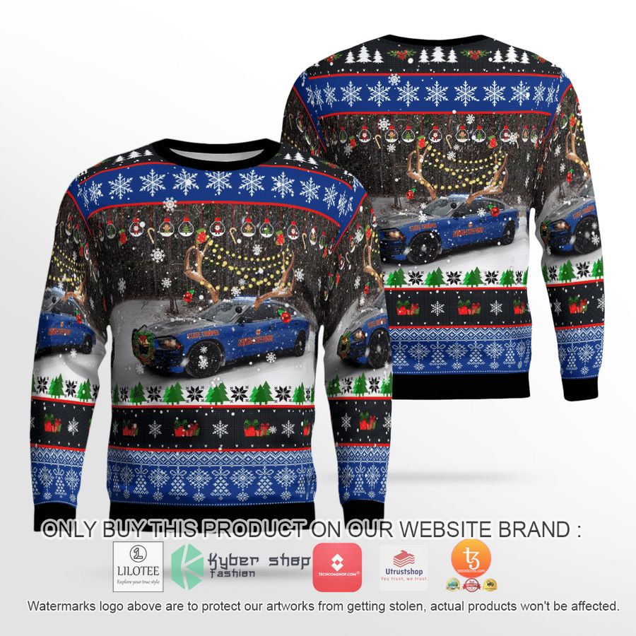 georgia state patrol blue charger pursuit christmas 3d sweater 2 16138