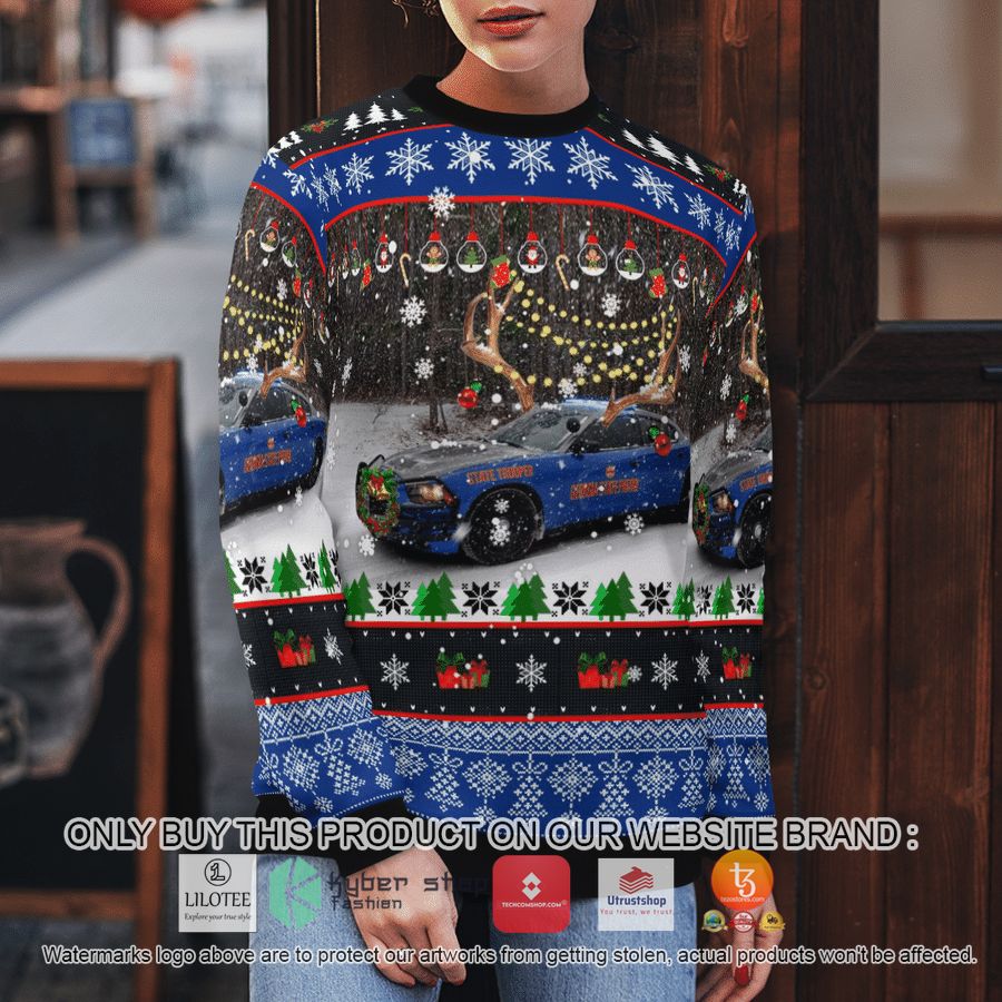 HOT Georgia State Patrol Blue Charger Pursuit Christmas Sweater 5 georgia state patrol blue charger pursuit christmas 3d sweater 5 30241