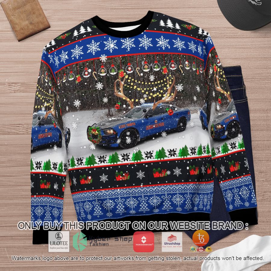 HOT Georgia State Patrol Blue Charger Pursuit Christmas Sweater 7 georgia state patrol blue charger pursuit christmas 3d sweater 7 59674