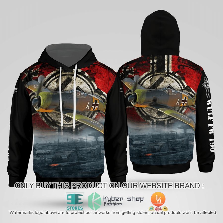 NEW German Air Force Focke-Wulf Fw 190 A-5 Hoodie 24 german air force focke wulf fw 190 a 5 3d hoodie 1 86401
