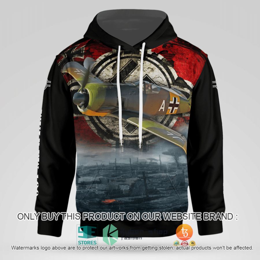 NEW German Air Force Focke-Wulf Fw 190 A-5 Hoodie 4 german air force focke wulf fw 190 a 5 3d hoodie 4 61865