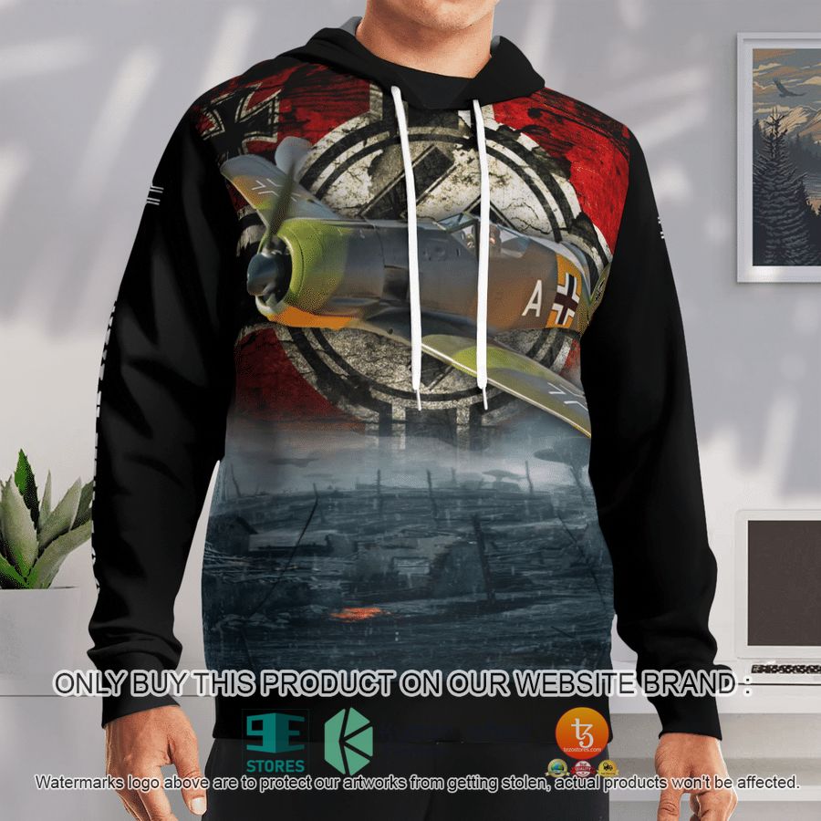 NEW German Air Force Focke-Wulf Fw 190 A-5 Hoodie 9 german air force focke wulf fw 190 a 5 3d hoodie 9 6794