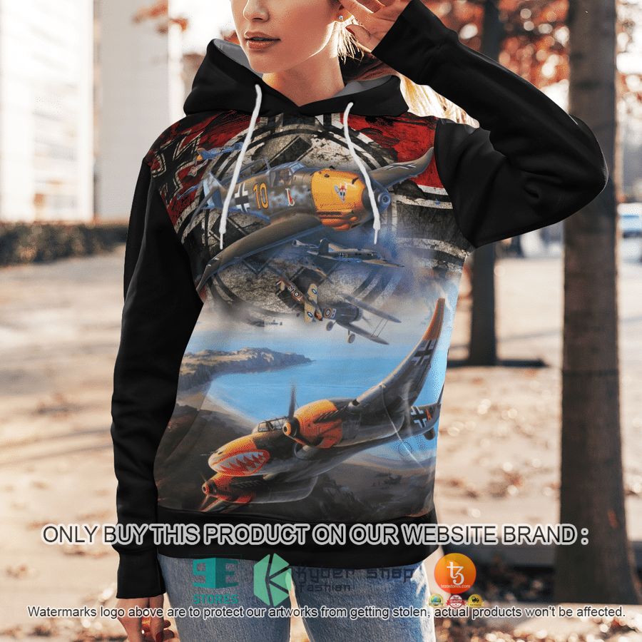 NEW German Luftwaffe Messerschmitt Bf 110 Hoodie 12 german luftwaffe messerschmitt bf 110 3d hoodie 12 85313
