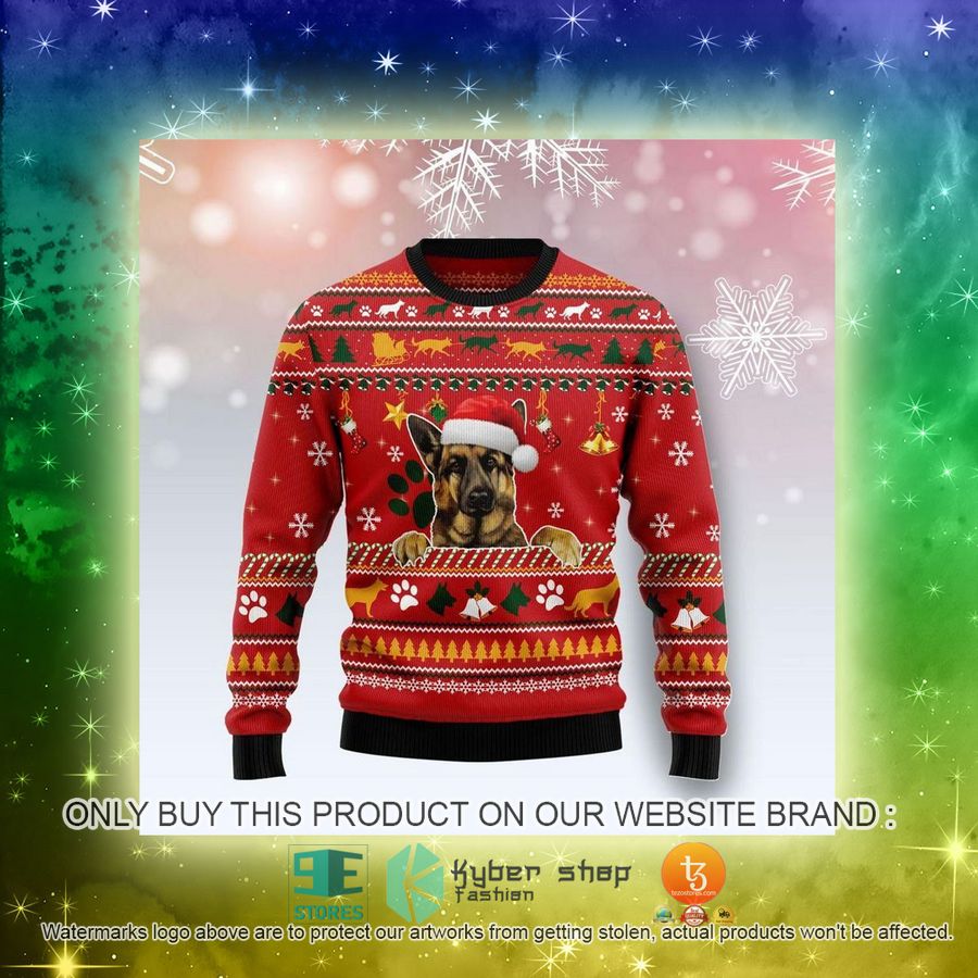 NEW German Shepherd Dog Christmas Sweatshirt, Sweater 3 german shepherd dog christmas ugly sweater 3 39833