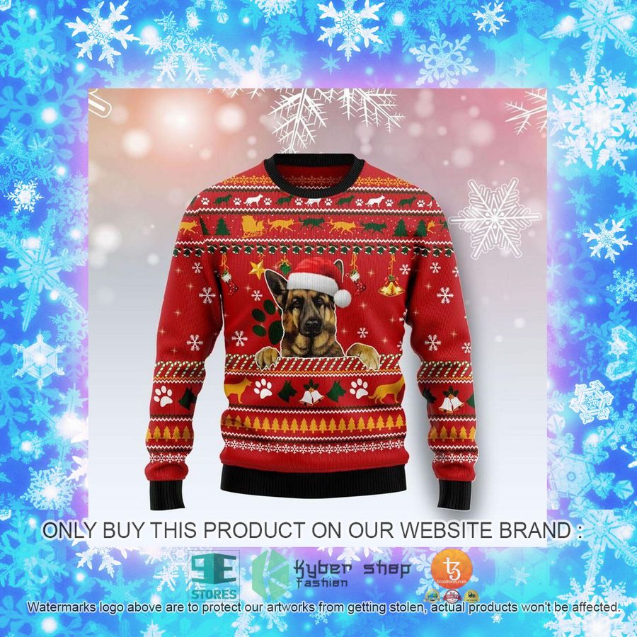 NEW German Shepherd Dog Christmas Sweatshirt, Sweater 4 german shepherd dog christmas ugly sweater 4 36458