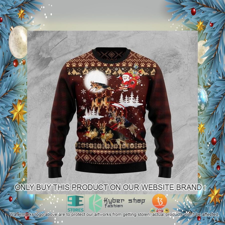 HOT German Shepherd Dog Reindeers Car Ugly Christmas Sweater 2 german shepherd dog reindeers car ugly christmas sweater 2 10681