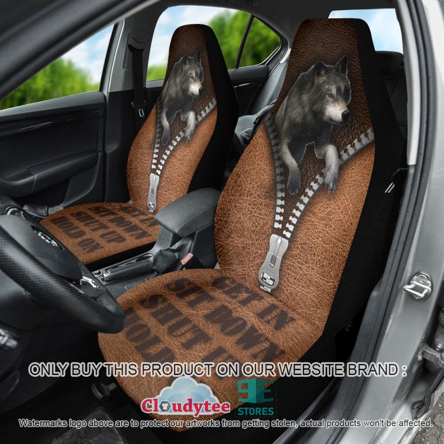 HOT Get In Sit Down Shut Up Wolf Car Seat Covers 2 get in sit down shut up wolf car seat covers 1 29409