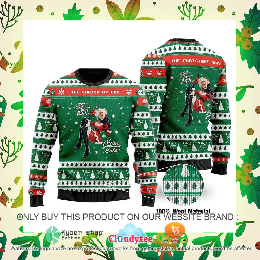 girl the gift that zaps away thirst merry christmas sweater 1 85722