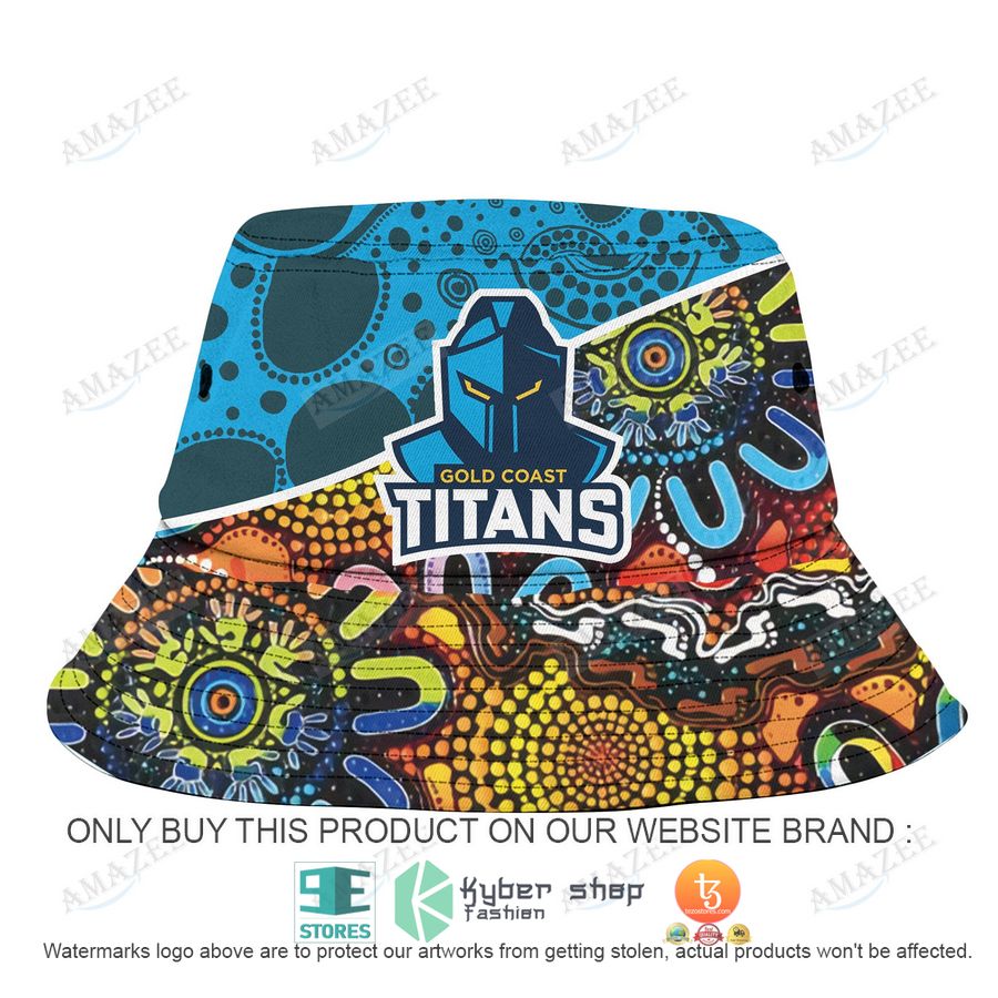 gold coast titans aboriginal patterns bucket hat 1 69496