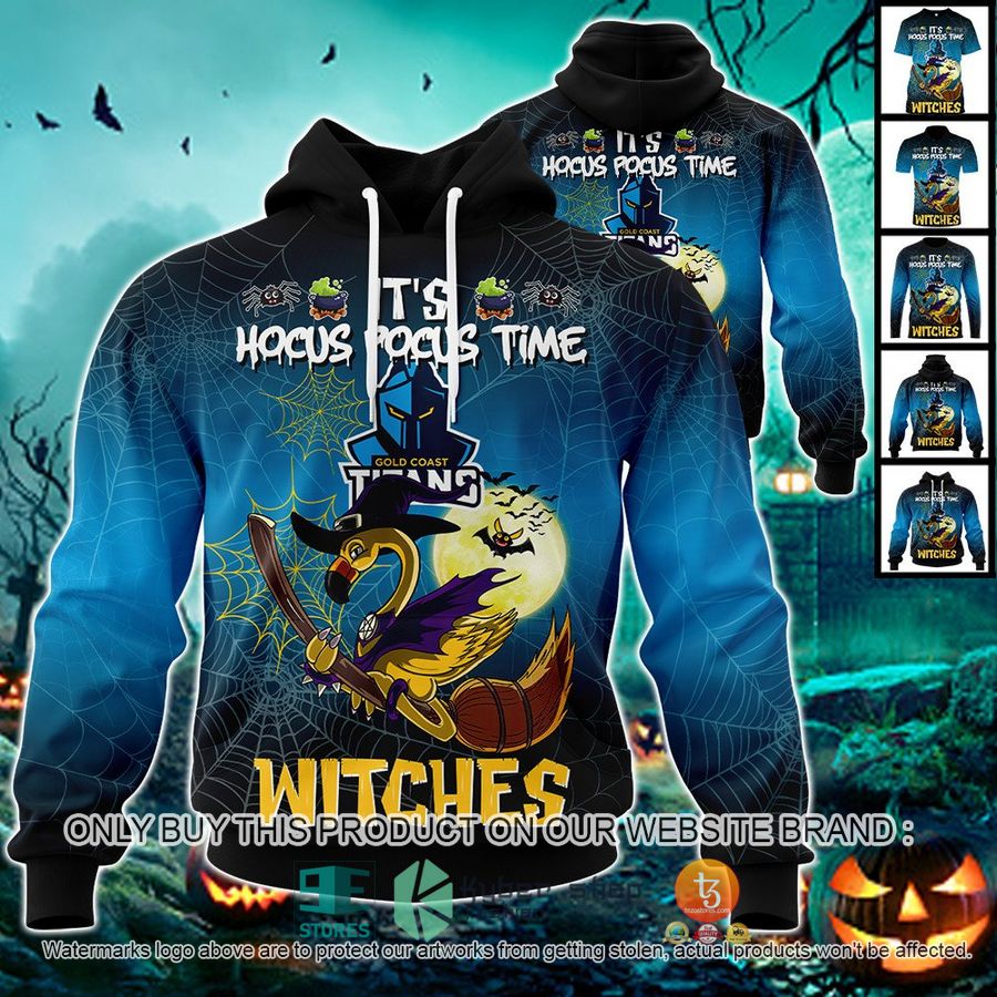 NEW Gold Coast Titans It's Hocus Pocus Time Halloween Flamingo Witches Hoodie, Shirt 24 gold coast titans its hocus pocus time halloween flamingo witches shirt hoodie 1 88542