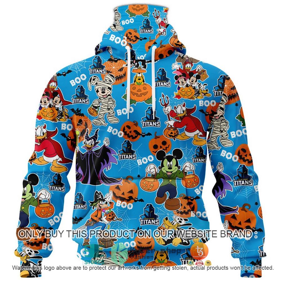 NEW Gold Coast Titans Mickey Friends Halloween Hoodie, Shirt 5 gold coast titans mickey friends halloween shirt hoodie 5 30216