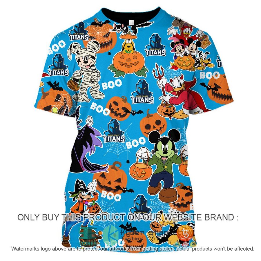 NEW Gold Coast Titans Mickey Friends Halloween Hoodie, Shirt 9 gold coast titans mickey friends halloween shirt hoodie 9 73713