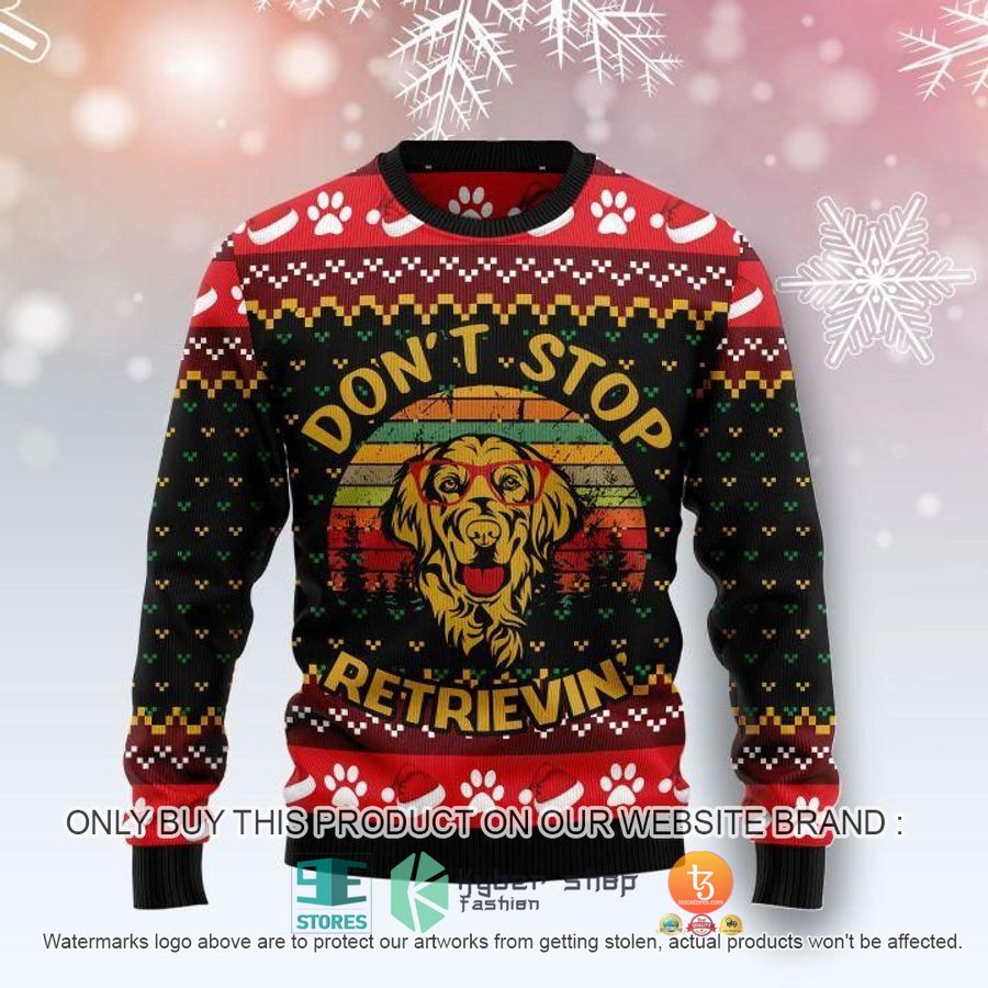 golden retriever dog ugly christmas sweater 1 9679