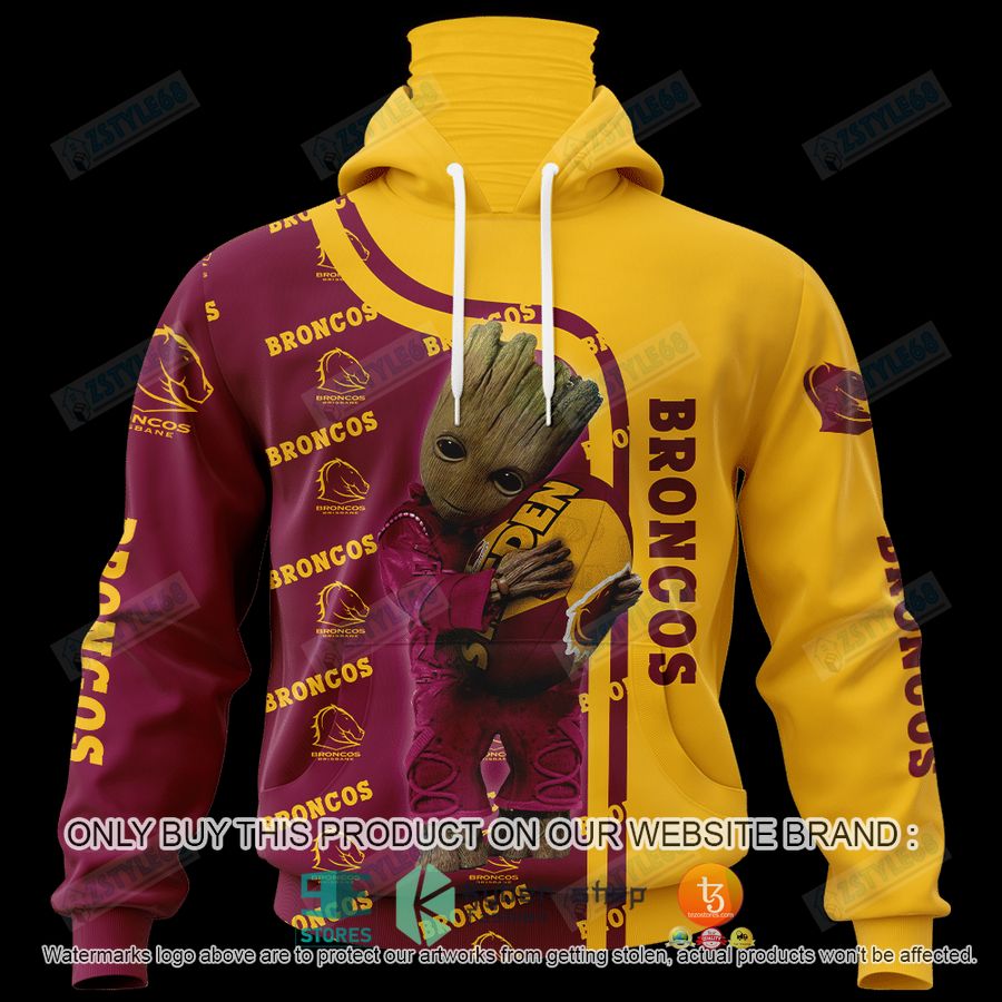 NEW Groot Brisbane Broncoss Hoodie, Shirt 6 groot brisbane broncoss shirt hoodie 6 95118