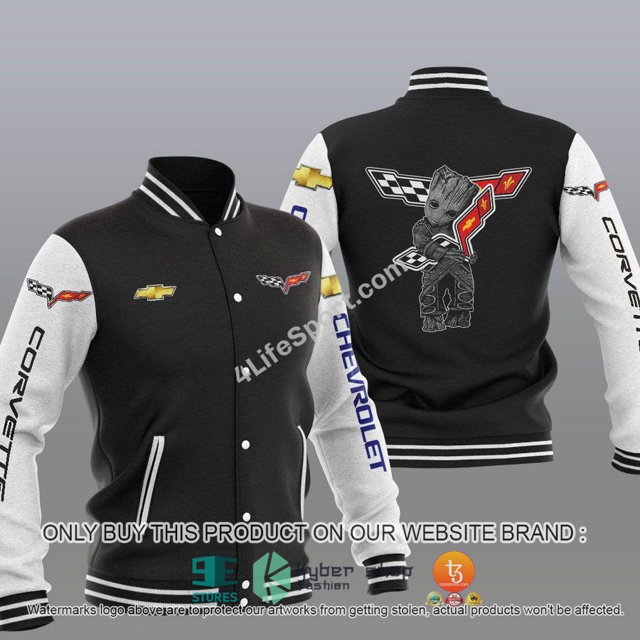 groot hug chevrolet corvette baseball jacket 1 73320