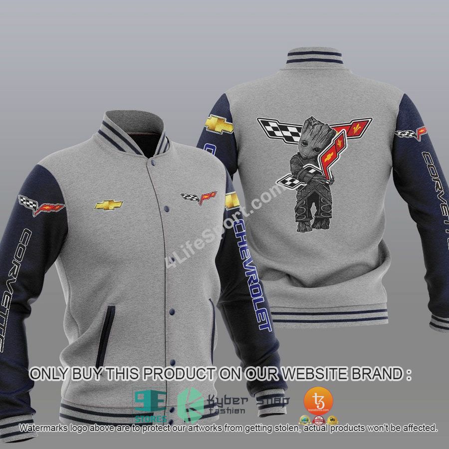 groot hug chevrolet corvette baseball jacket 2 47890