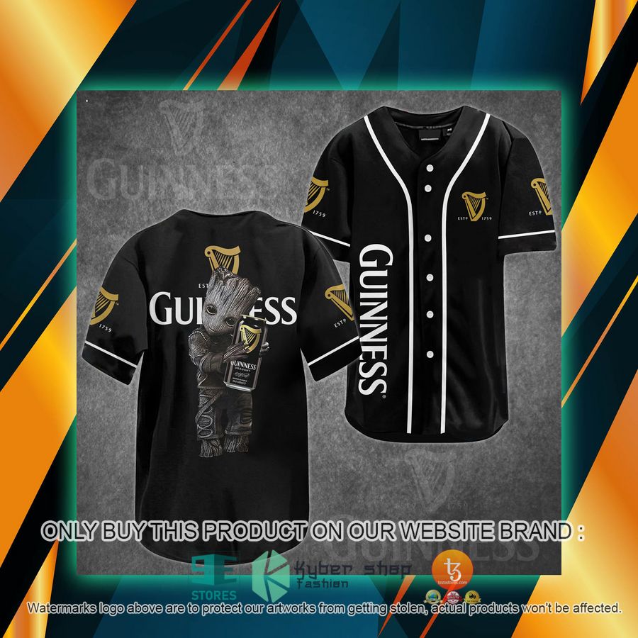 groot hug guinness black baseball jersey 1 26294