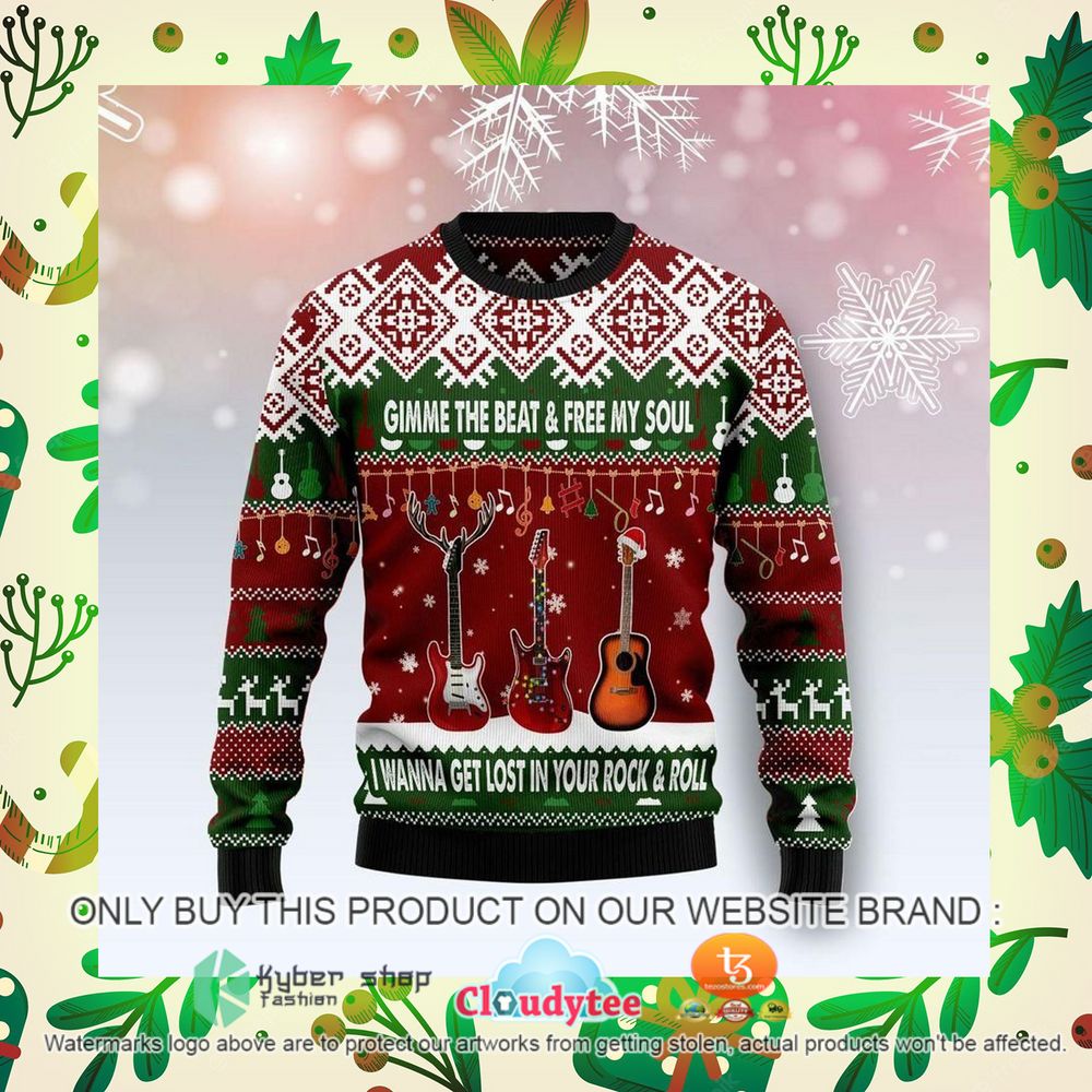 guitar gimme the beat christmas sweater 1 4223