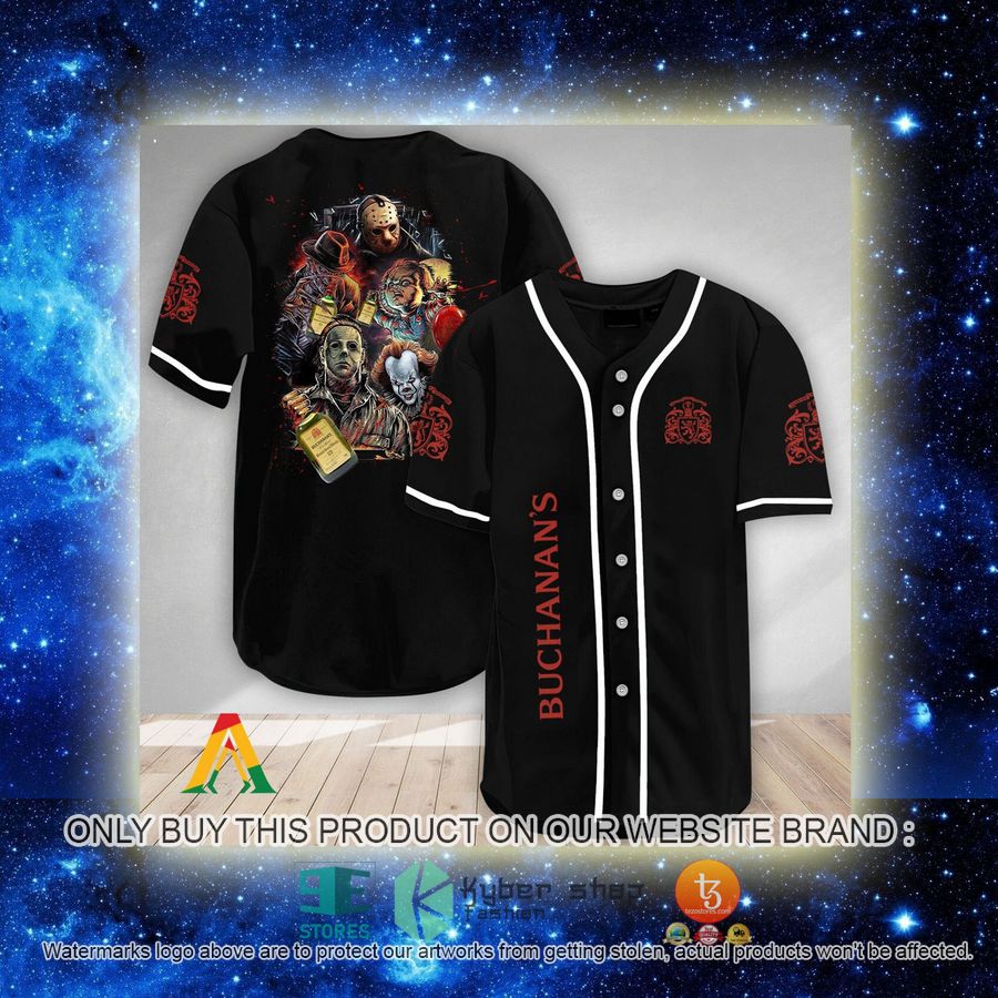 NEW Halloween Horror Characters Buchanan's Whisky Baseball Shirt 2 halloween horror characters buchanans whisky baseball jersey 2 36649