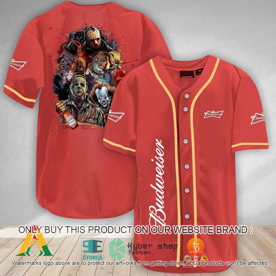 halloween horror characters budweiser beer baseball jersey 1 20670