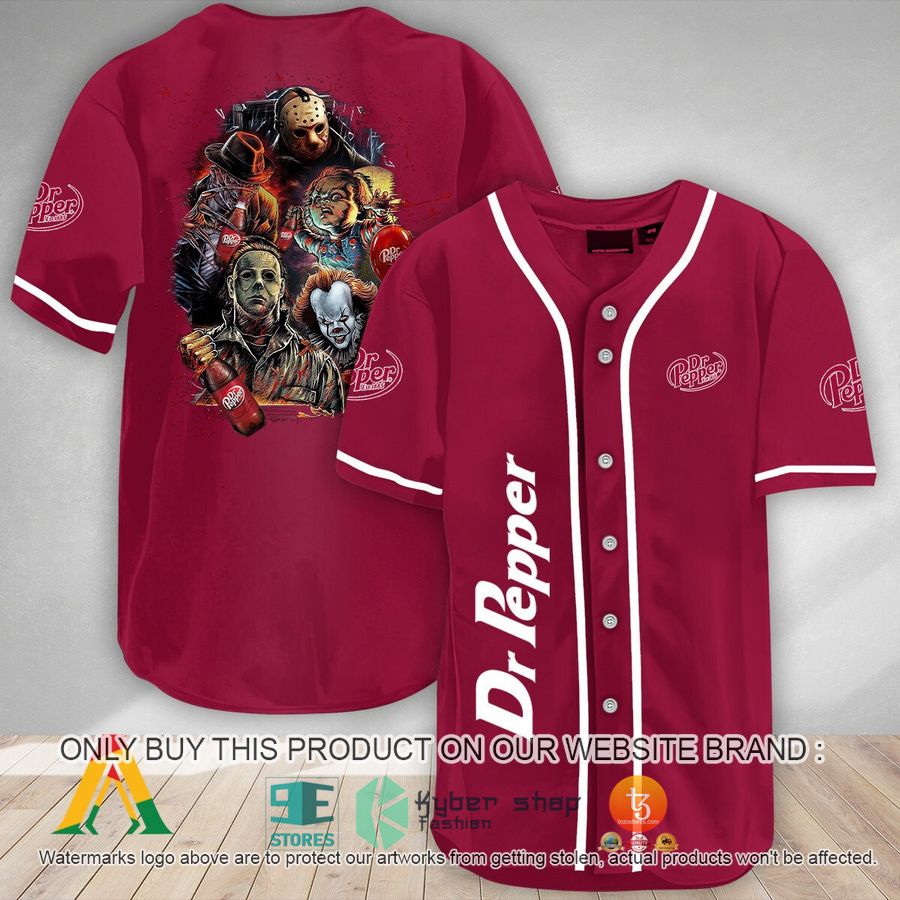 halloween horror characters dr pepper baseball jersey 1 63429