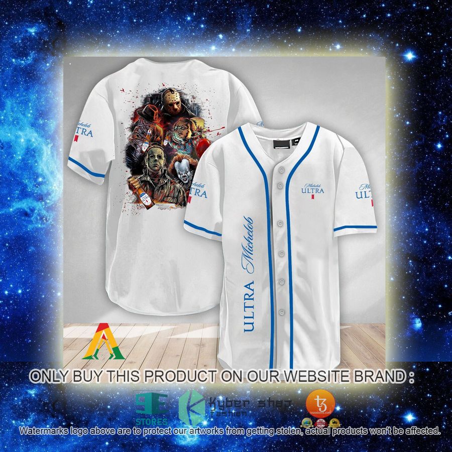 NEW Halloween Horror Characters Michelob ULTRA Baseball Shirt 2 halloween horror characters michelob ultra baseball jersey 2 45479