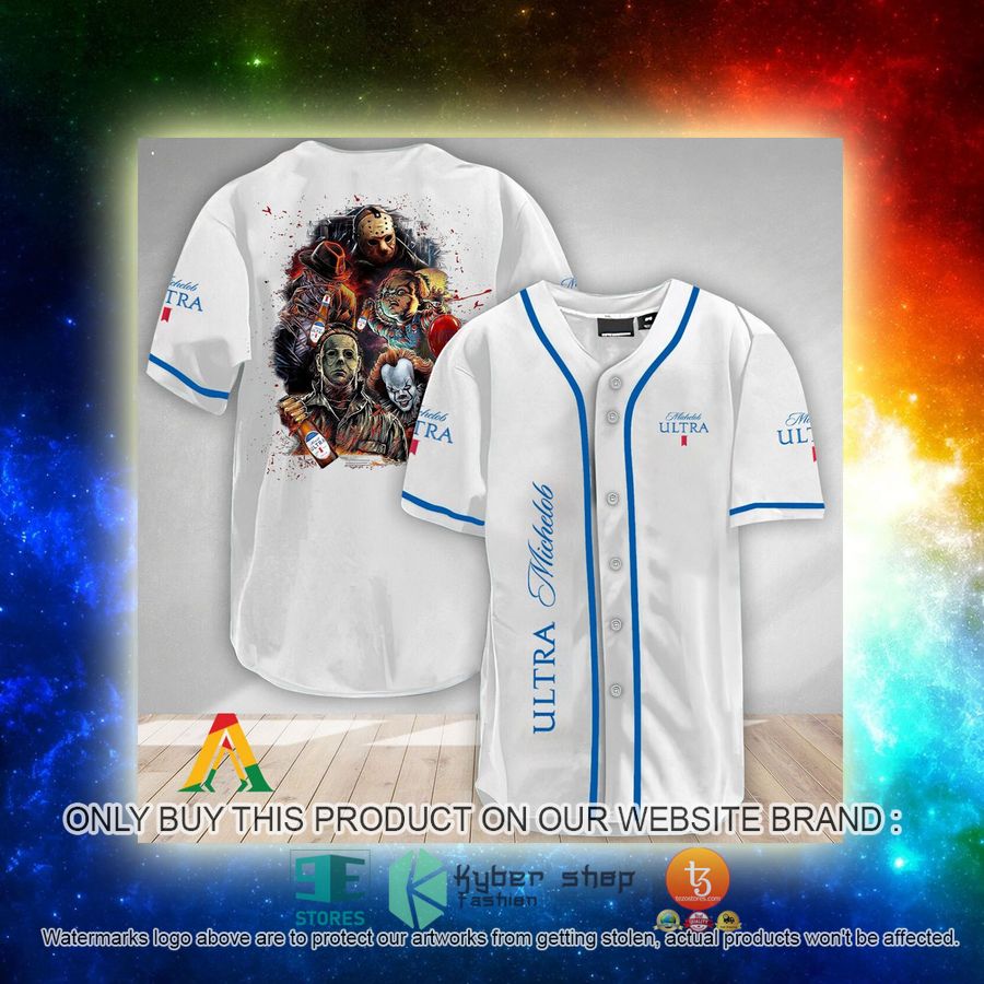 NEW Halloween Horror Characters Michelob ULTRA Baseball Shirt 3 halloween horror characters michelob ultra baseball jersey 3 54196