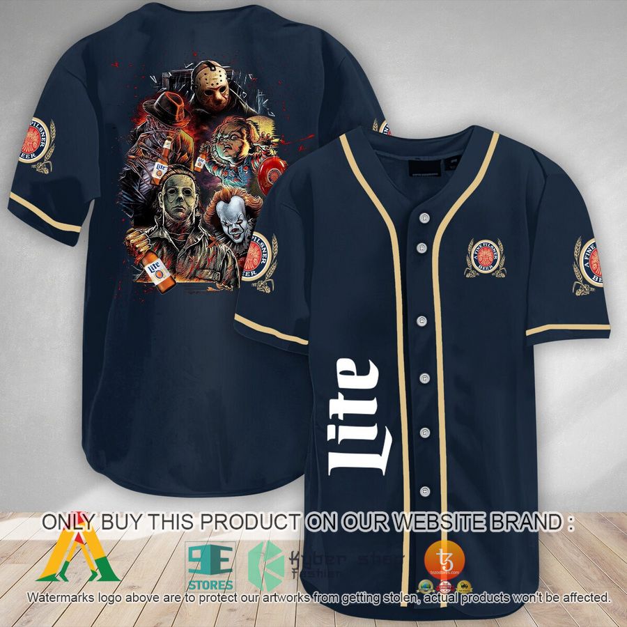 halloween horror characters miller lite baseball jersey 1 48752