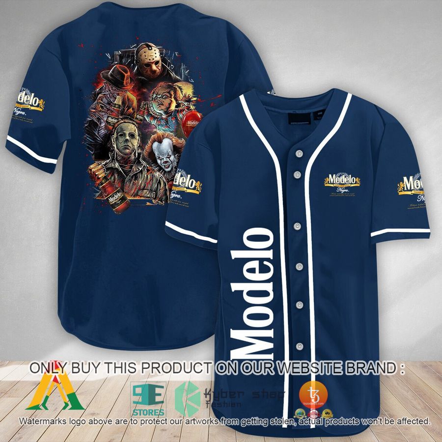 halloween horror characters modelo beer baseball jersey 1 1870