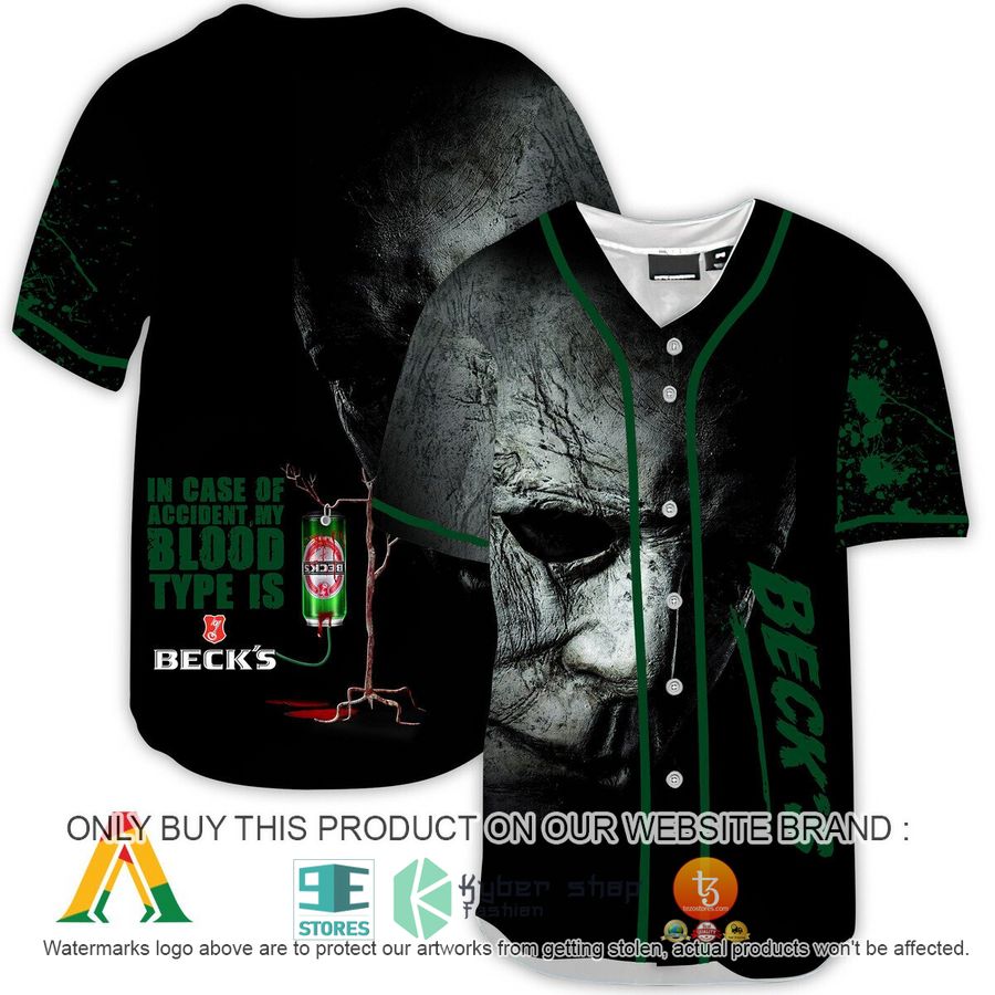 halloween horror michael myers becks beer baseball jersey 1 37101