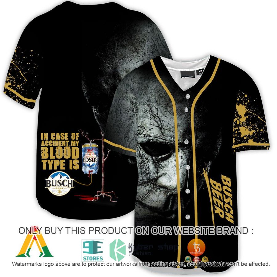 halloween horror michael myers busch beer baseball jersey 1 12670