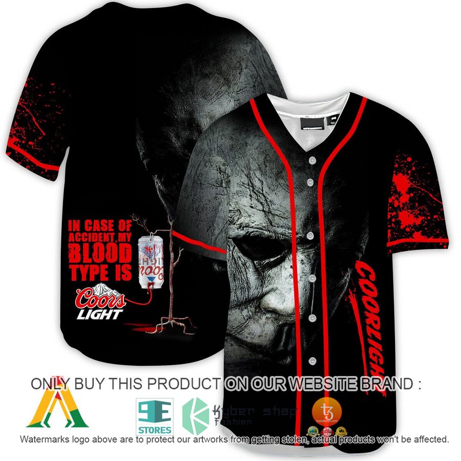 NEW Halloween Horror Michael Myers Coors Light Baseball Shirt 1 halloween horror michael myers coors light baseball jersey 1 38818