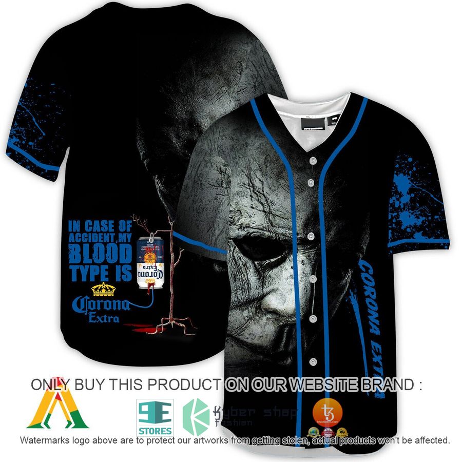 NEW Halloween Horror Michael Myers Corona Extra Baseball Shirt 8 halloween horror michael myers corona extra baseball jersey 1 18397