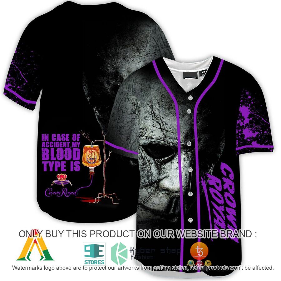 NEW Halloween Horror Michael Myers Crown Royal Baseball Shirt 9 halloween horror michael myers crown royal baseball jersey 1 84471
