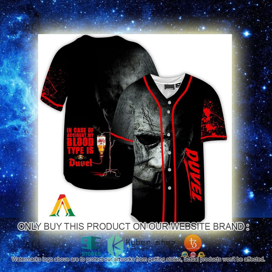 NEW Halloween Horror Michael Myers Duvel Beer Baseball Shirt 2 halloween horror michael myers duvel beer baseball jersey 2 23661