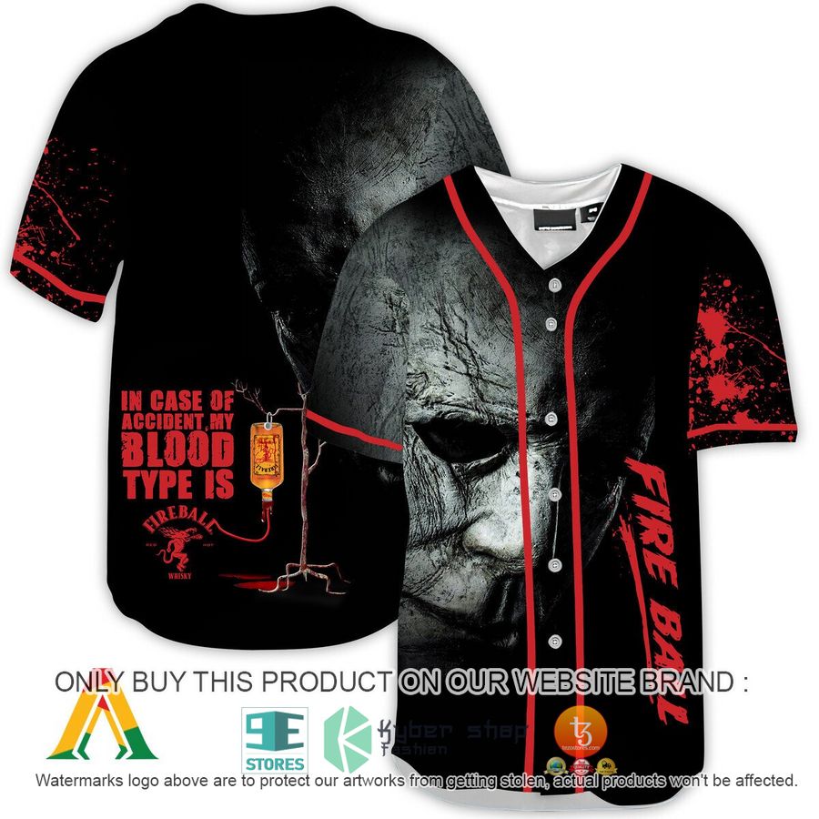 NEW Halloween Horror Michael Myers Fireball Whisky Baseball Shirt 8 halloween horror michael myers fireball whisky baseball jersey 1 87746