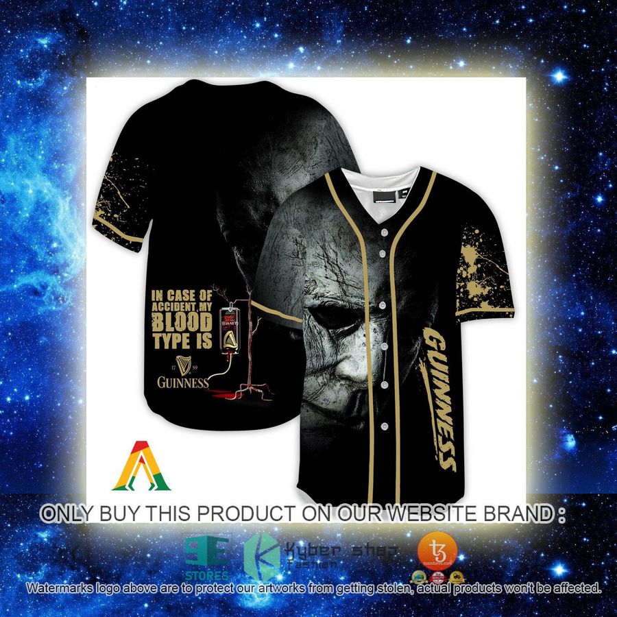 NEW Halloween Horror Michael Myers Guinness Beer Baseball Shirt 2 halloween horror michael myers guinness beer baseball jersey 2 16831