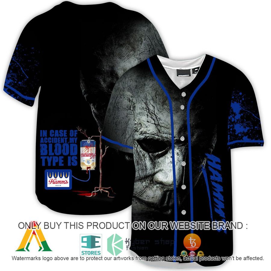 halloween horror michael myers hamms beer baseball jersey 1 12994