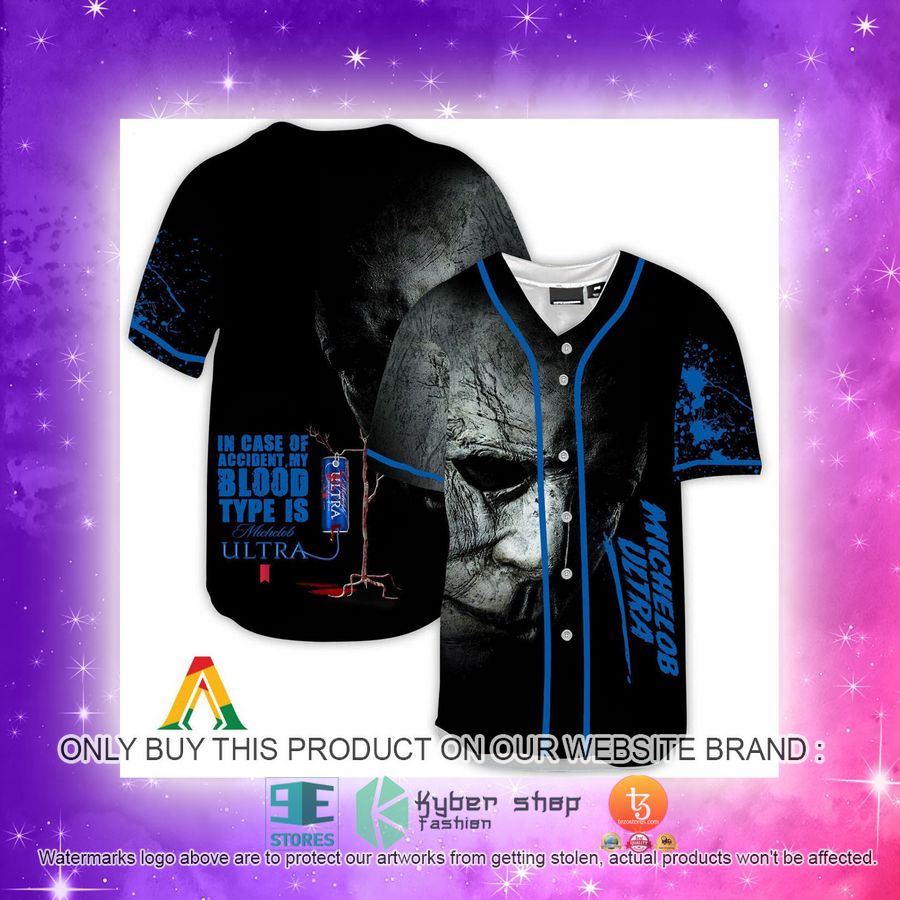 NEW Halloween Horror Michael Myers Michelob ULTRA Baseball Shirt 4 halloween horror michael myers michelob ultra baseball jersey 4 23133
