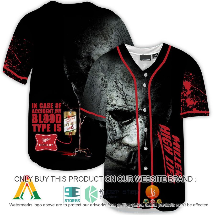 halloween horror michael myers miller high life baseball jersey 1 34151