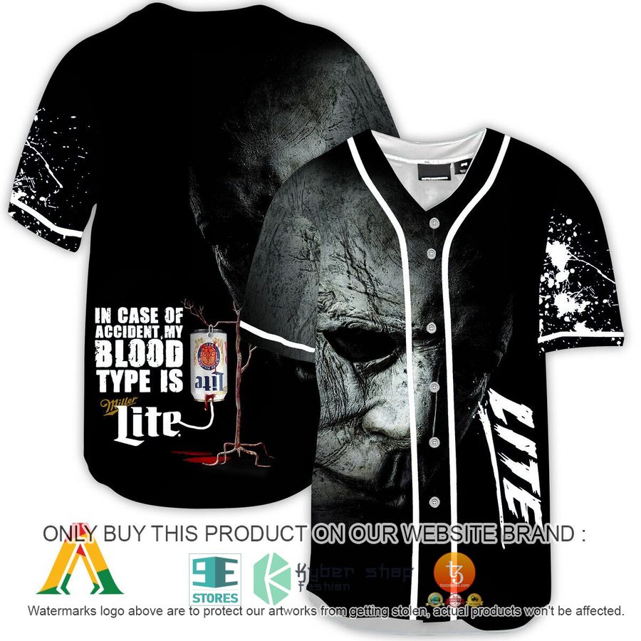 halloween horror michael myers miller lite baseball jersey 1 84064