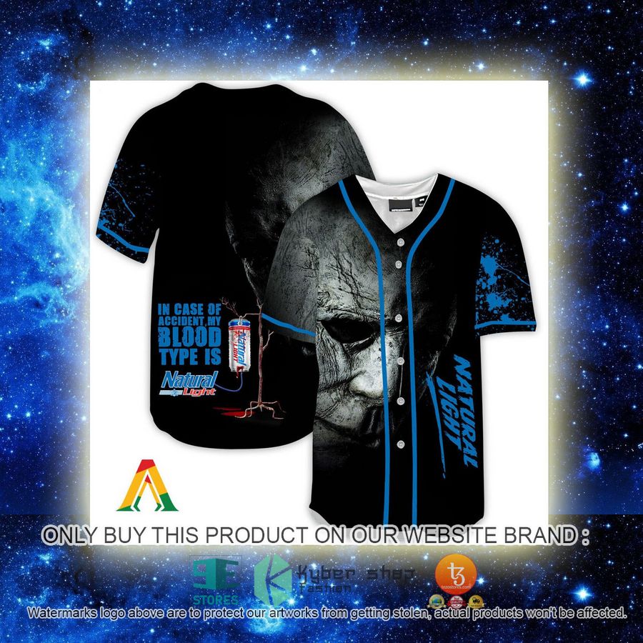 NEW Halloween Horror Michael Myers Natural Light Baseball Shirt 2 halloween horror michael myers natural light baseball jersey 2 61359
