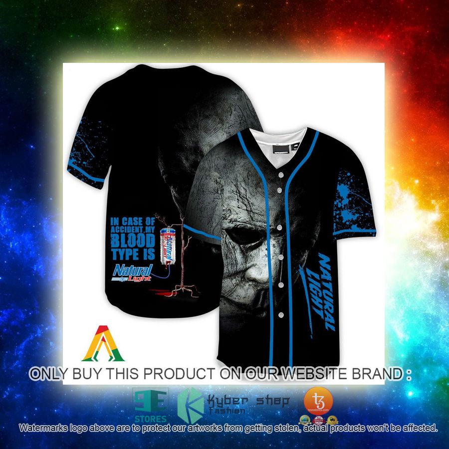 NEW Halloween Horror Michael Myers Natural Light Baseball Shirt 3 halloween horror michael myers natural light baseball jersey 3 74702